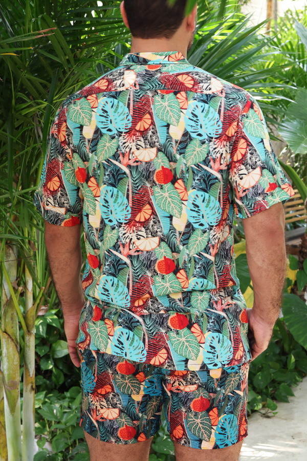 Camisa hawaiana de manga corta para hombre estampado Tropical Para Hombre